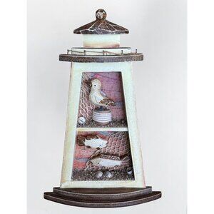 Vintage Wooden Lighthouse Shadowbox Wall/Table Decor